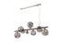 Saga Linear Pendant 9 Light Satin Nickel/Smoke Plated Glass